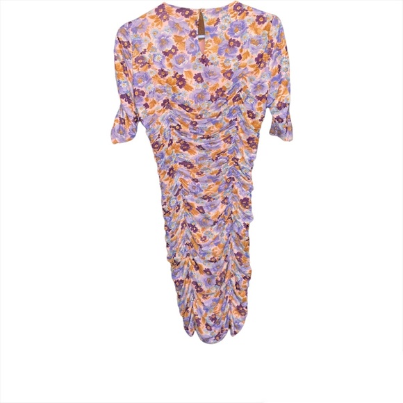 Sold- Zara Draped Floral Print Dress - Picture 5 of 9